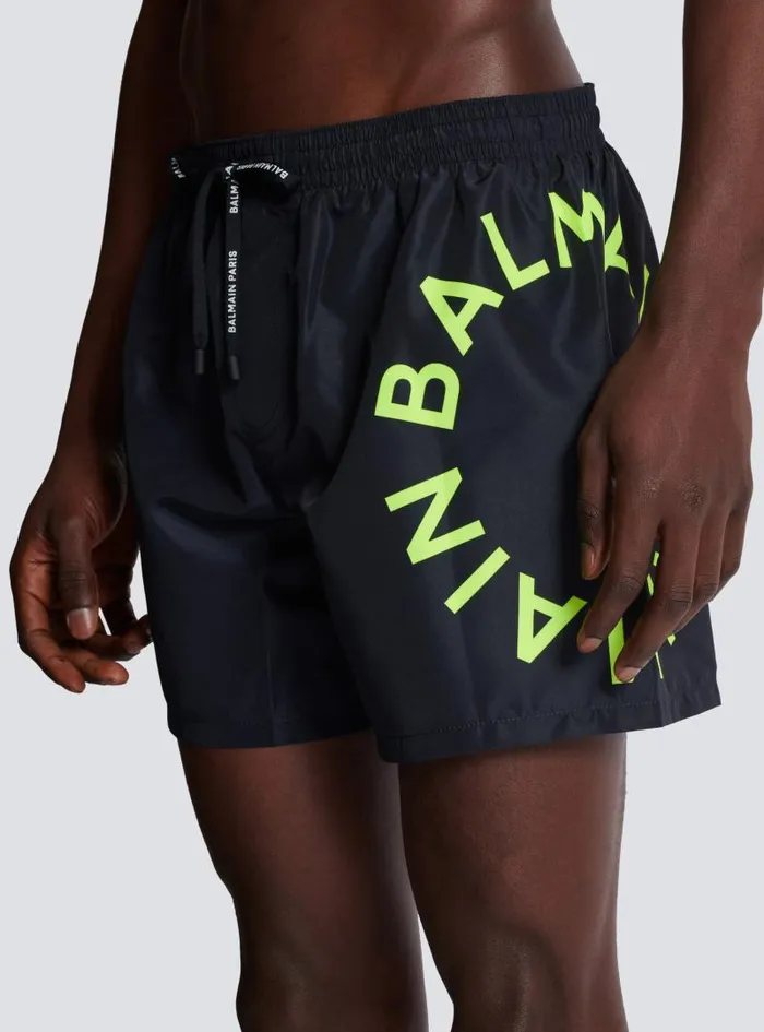 Balmain Swimwear Men Swim Shorts Yellow