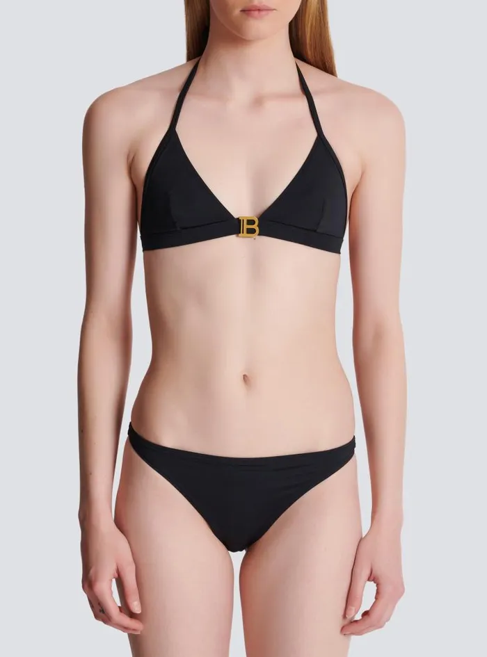 Balmain Swimwear Women B Triangle Bikini Black