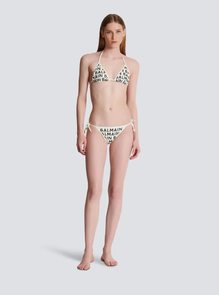 Balmain Swimwear Women Triangle Bikini Black