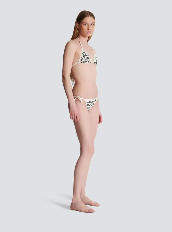 Balmain Swimwear Women Triangle Bikini Black