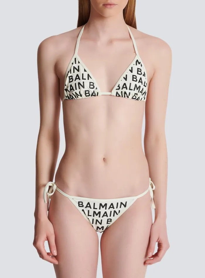Balmain Swimwear Women Triangle Bikini Black