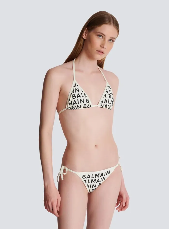 Balmain Swimwear Women Triangle Bikini Black