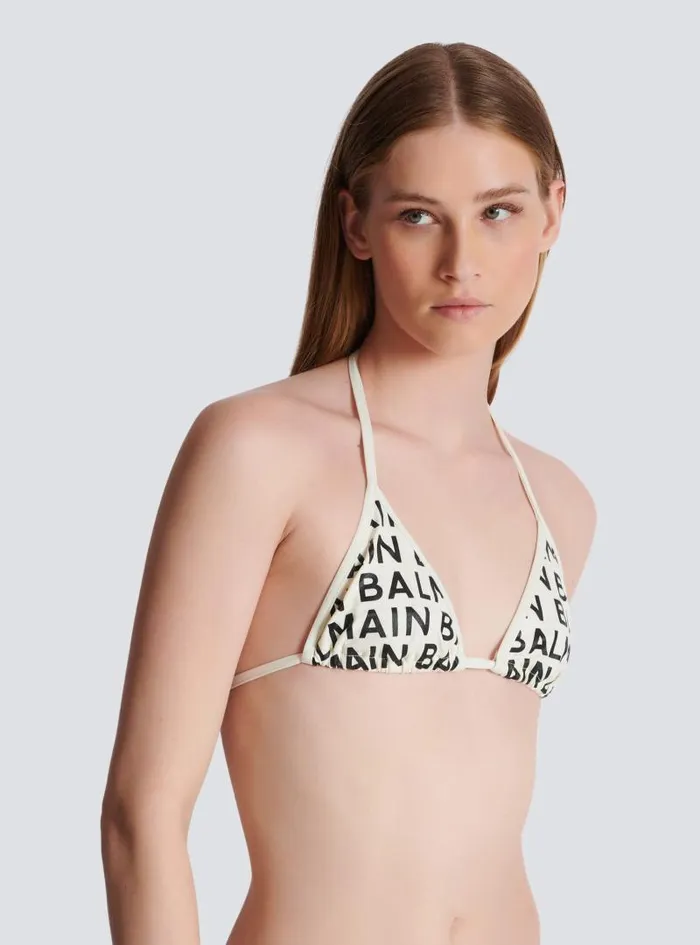 Balmain Swimwear Women Triangle Bikini Black