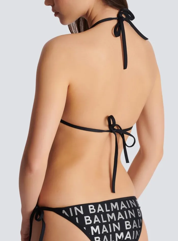 Balmain Swimwear Women Triangle Bikini Black