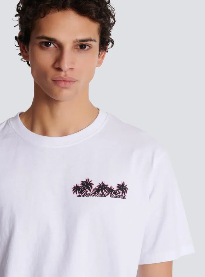 Balmain TShirts Men Club Signature Printed Tshirt White
