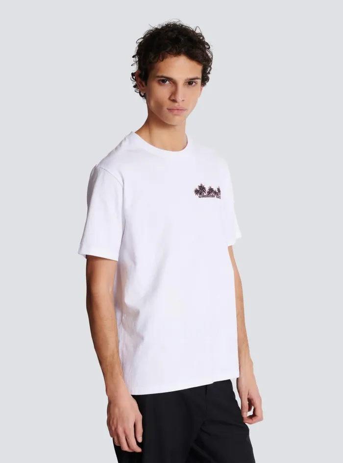 Balmain TShirts Men Club Signature Printed Tshirt White