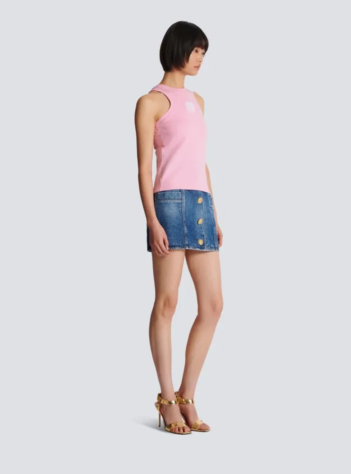 Balmain TShirts Women Retro PB Tank Top Pink