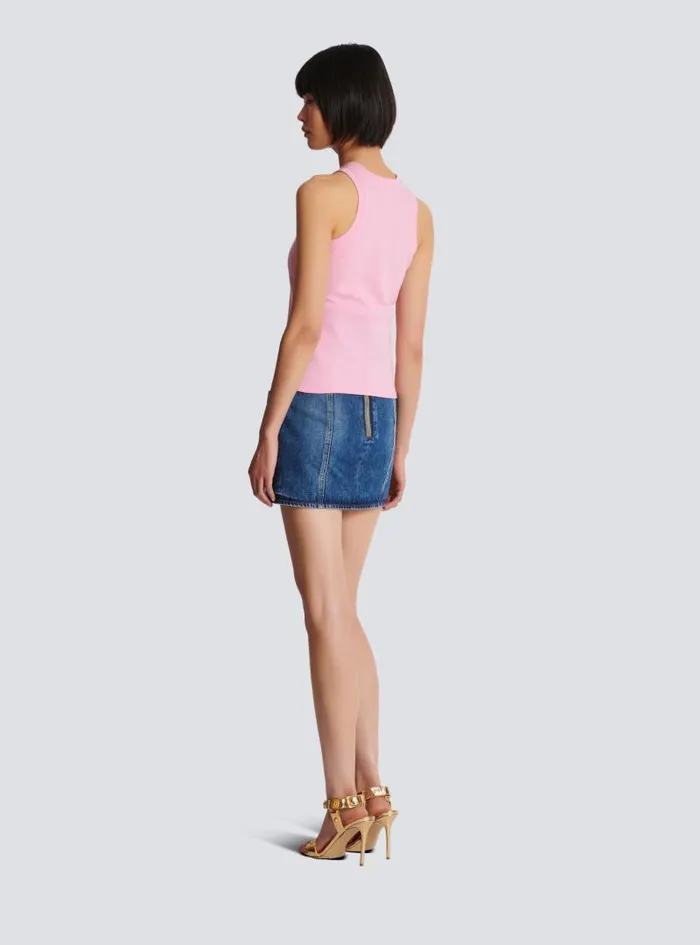 Balmain TShirts Women Retro PB Tank Top Pink