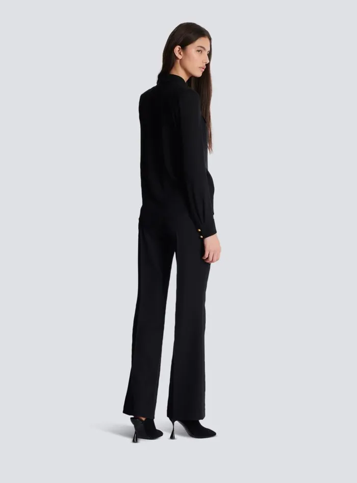 Balmain Tops And Shirts Women Crepe De Chine Shirt Black