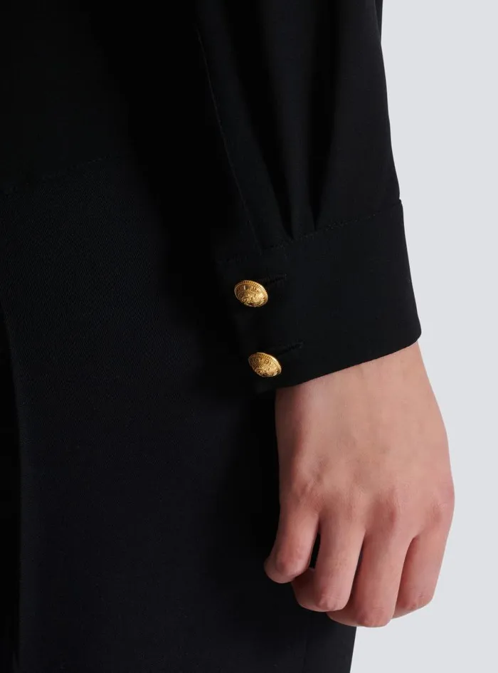 Balmain Tops And Shirts Women Crepe De Chine Shirt Black