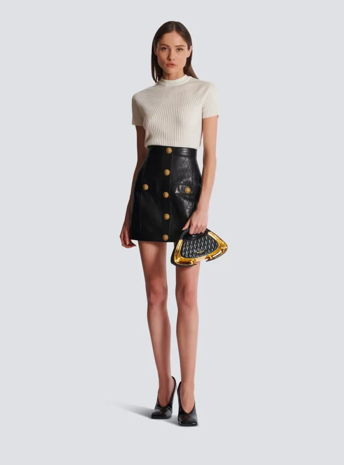 Balmain Tops And Shirts Women Ribbed Knit Top Beige