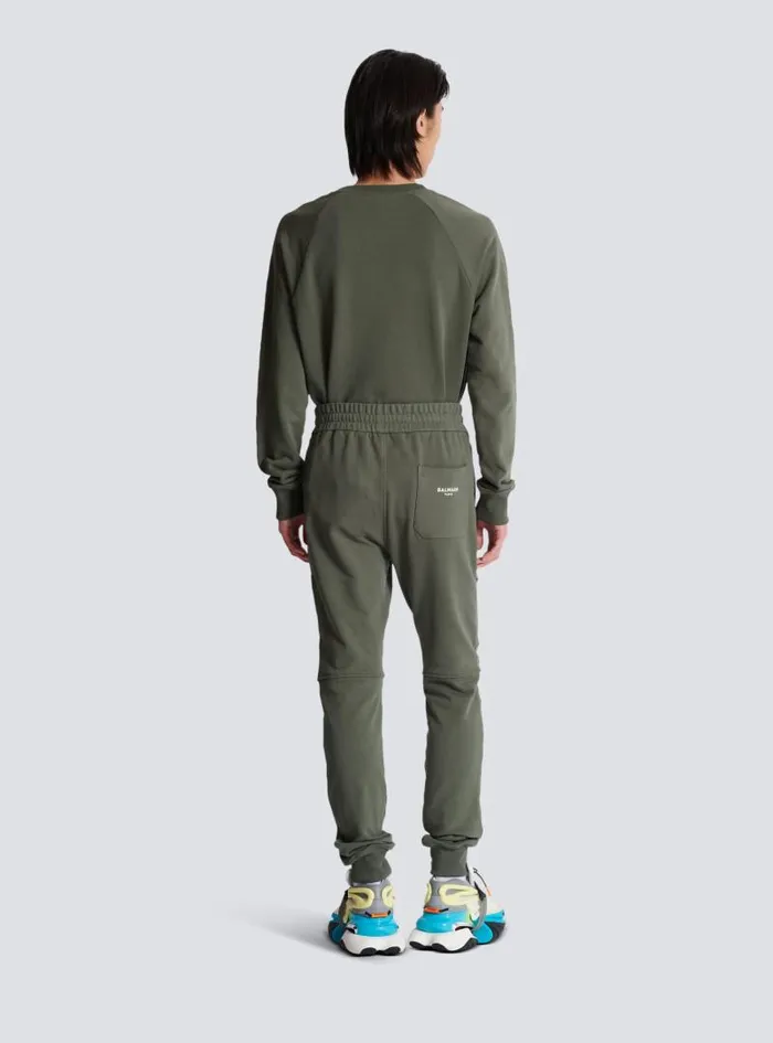 Balmain Trousers And Shorts Men Flocked Paris Joggers Khaki