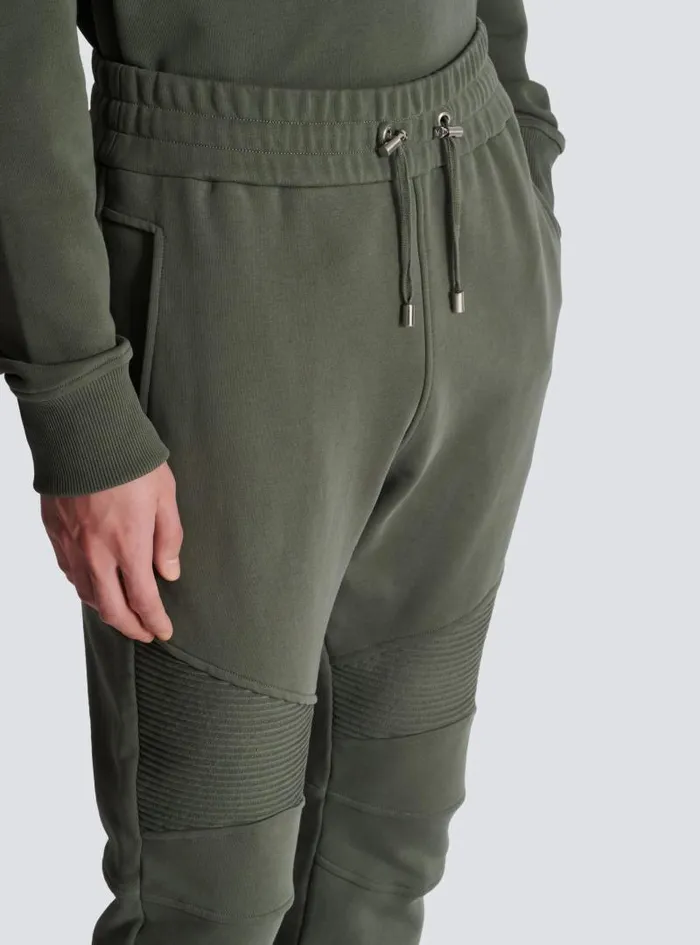 Balmain Trousers And Shorts Men Flocked Paris Joggers Khaki