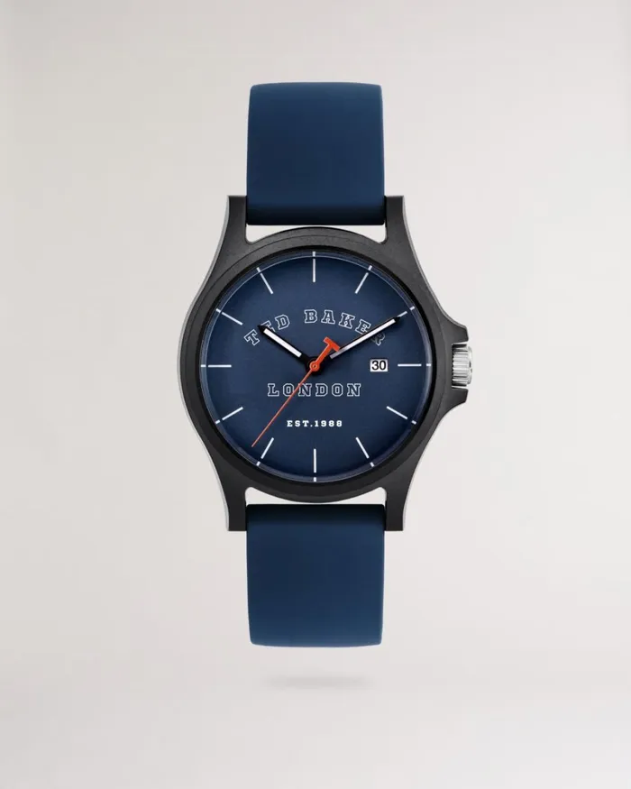 Blue Silicone Strap Watch Blue Men Ted Baker Watches and Jewelry