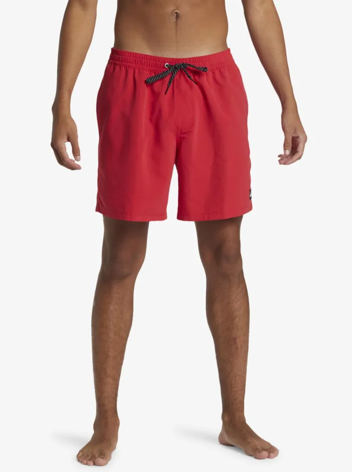Boardshorts Men Quiksilver Everyday Solid Volley 17034 Elastic Waist Shorts High Risk Red Boardshorts Men Quiksilver Everyday Solid Volley 17034 Elastic Waist Shorts High Risk Red