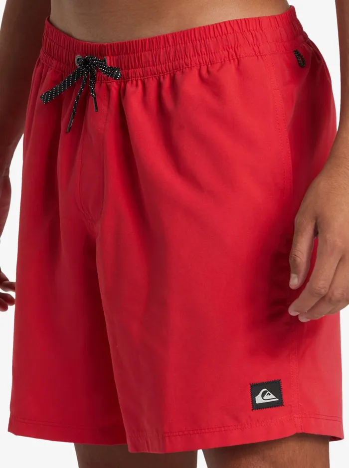 Boardshorts Men Quiksilver Everyday Solid Volley 17034 Elastic Waist Shorts High Risk Red Boardshorts Men Quiksilver Everyday Solid Volley 17034 Elastic Waist Shorts High Risk Red