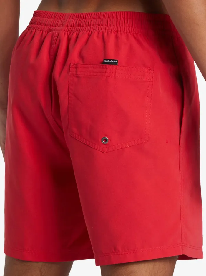 Boardshorts Men Quiksilver Everyday Solid Volley 17034 Elastic Waist Shorts High Risk Red Boardshorts Men Quiksilver Everyday Solid Volley 17034 Elastic Waist Shorts High Risk Red