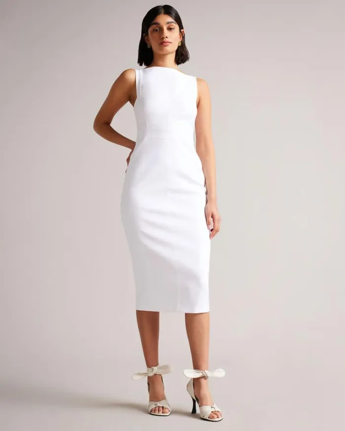 Bodycon Midi Dress White Women Ted Baker Dresses