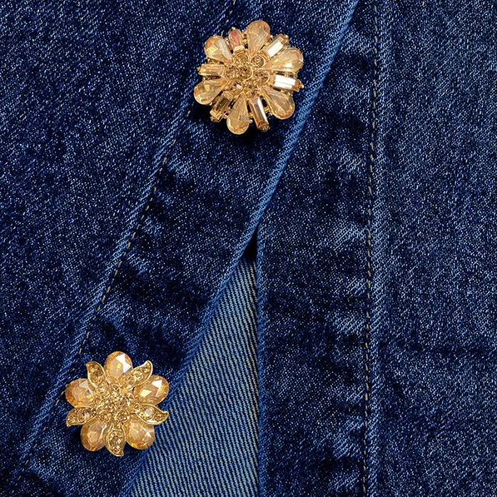 Bottoms Woman SelfPortrait Denim Mini Skirt With Buttons Bottoms Woman SelfPortrait Denim Mini Skirt With Buttons