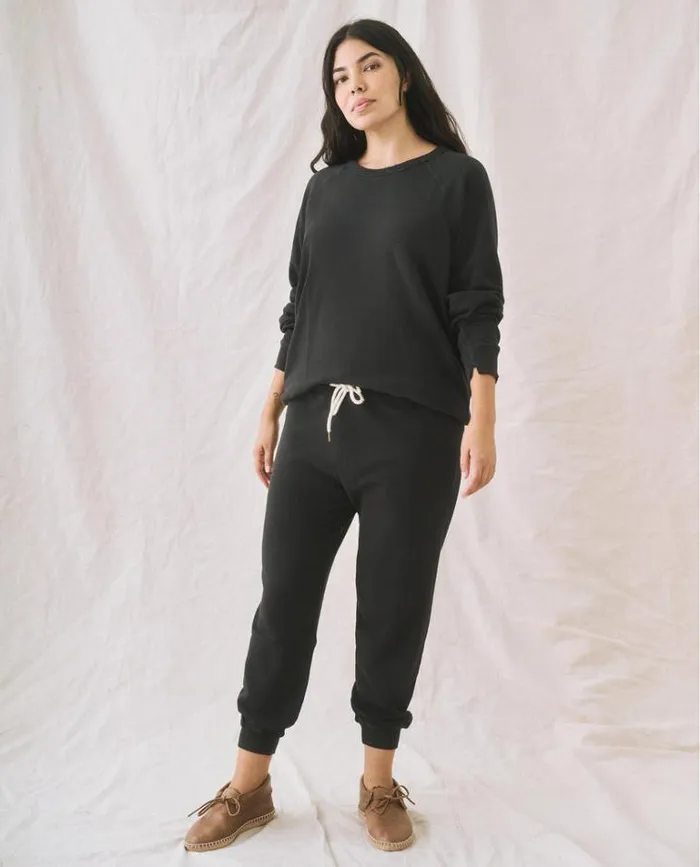 Bottoms Women039s The Great The Cropped Sweatpant Almost Black