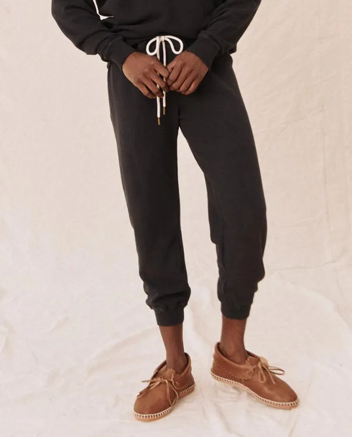 Bottoms Women039s The Great The Cropped Sweatpant Almost Black