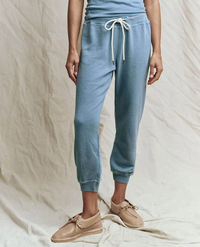 Bottoms Women039s The Great The Cropped Sweatpant Vintage Cornflower