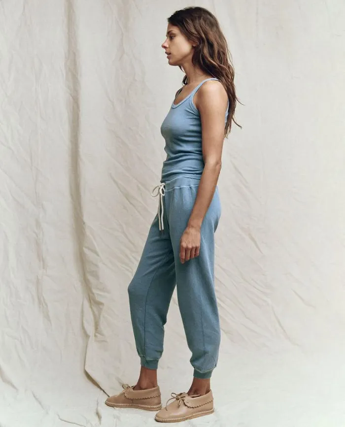 Bottoms Women039s The Great The Cropped Sweatpant Vintage Cornflower