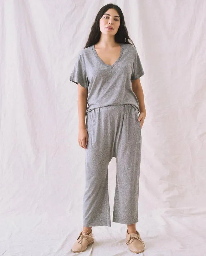 Bottoms Women039s The Great The Jersey Crop Heather Grey