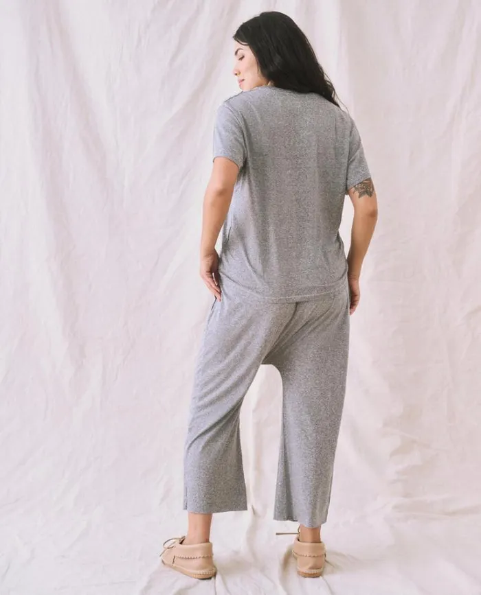 Bottoms Women039s The Great The Jersey Crop Heather Grey