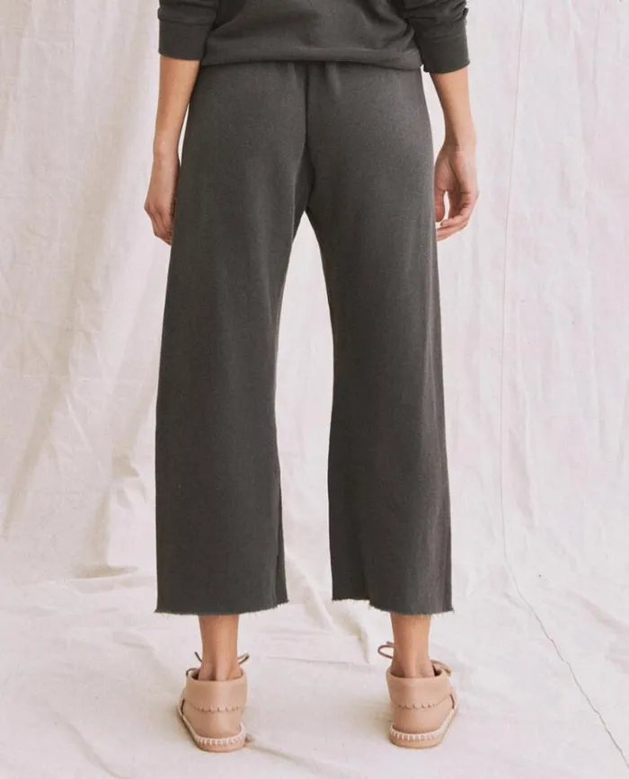 Bottoms Women039s The Great The Wide Leg Cropped Sweatpant Washed Black