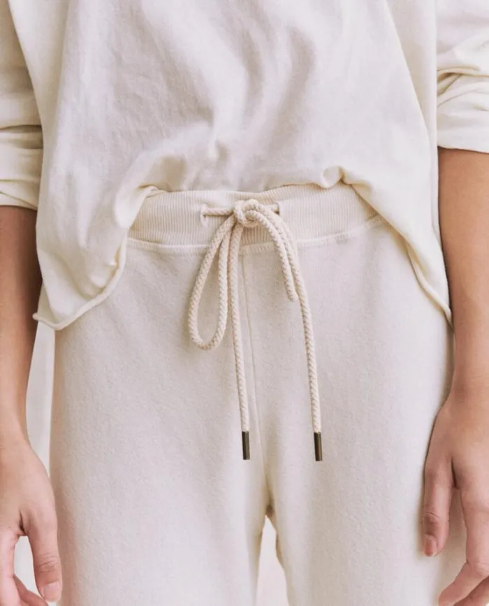 Bottoms Women039s The Great The Wide Leg Cropped Sweatpant Washed White