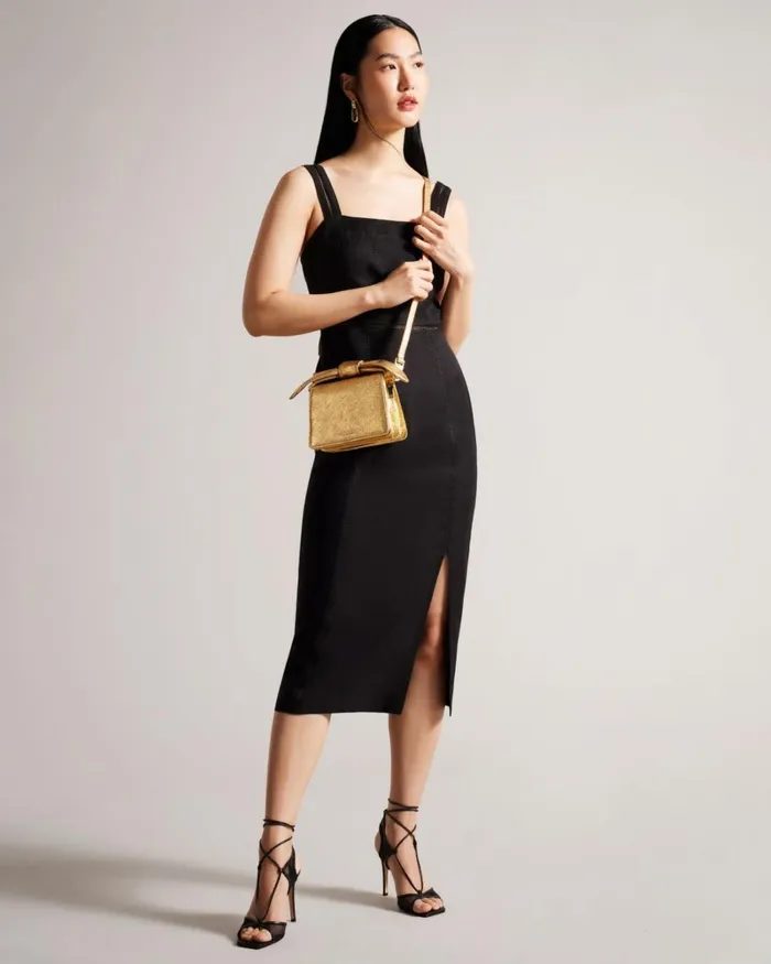 Bow Detail Metallic Crossbody Bag Gold Women Ted Baker Bags
