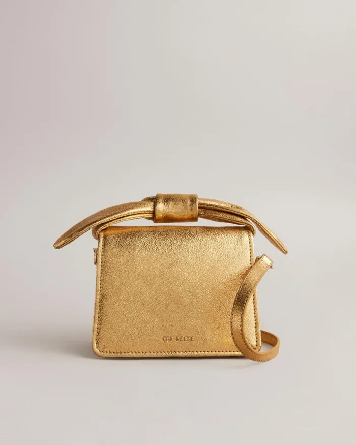 Bow Detail Metallic Crossbody Bag Gold Women Ted Baker Bags Bow Detail Metallic Crossbody Bag Gold Women Ted Baker Bags