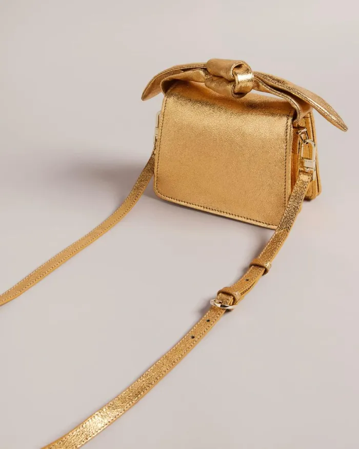 Bow Detail Metallic Crossbody Bag Gold Women Ted Baker Bags Bow Detail Metallic Crossbody Bag Gold Women Ted Baker Bags