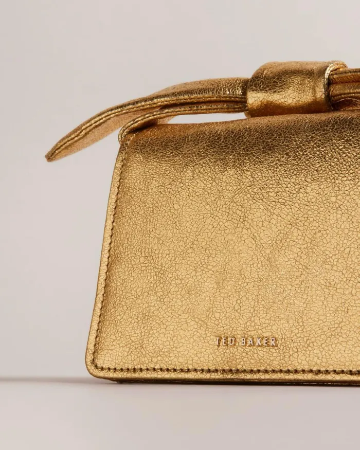 Bow Detail Metallic Crossbody Bag Gold Women Ted Baker Bags Bow Detail Metallic Crossbody Bag Gold Women Ted Baker Bags