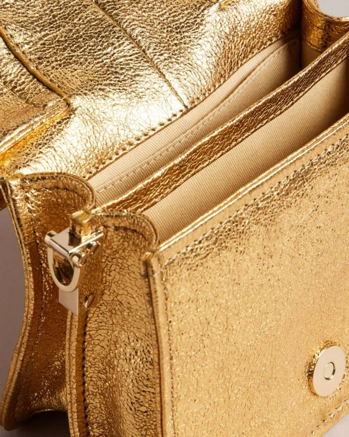 Bow Detail Metallic Crossbody Bag Gold Women Ted Baker Bags Bow Detail Metallic Crossbody Bag Gold Women Ted Baker Bags