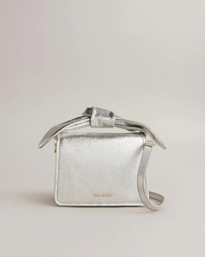 Bow Detail Metallic Crossbody Bag Silver Women Ted Baker Bags Bow Detail Metallic Crossbody Bag Silver Women Ted Baker Bags