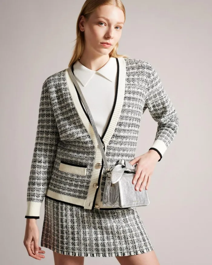 Bow Detail Metallic Crossbody Bag Silver Women Ted Baker Bags Bow Detail Metallic Crossbody Bag Silver Women Ted Baker Bags