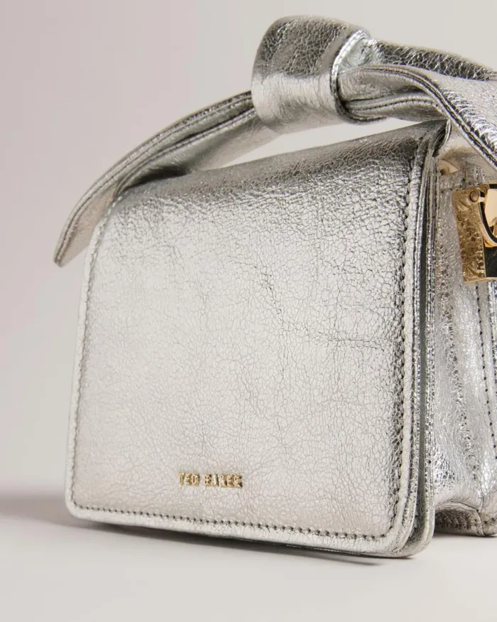 Bow Detail Metallic Crossbody Bag Silver Women Ted Baker Bags Bow Detail Metallic Crossbody Bag Silver Women Ted Baker Bags