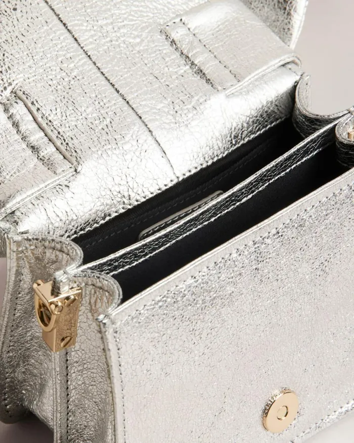 Bow Detail Metallic Crossbody Bag Silver Women Ted Baker Bags Bow Detail Metallic Crossbody Bag Silver Women Ted Baker Bags