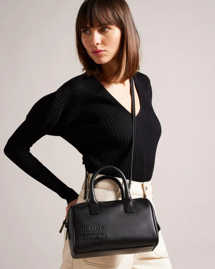 Branded Webbing Shoulder Bag Black Women Ted Baker Bags