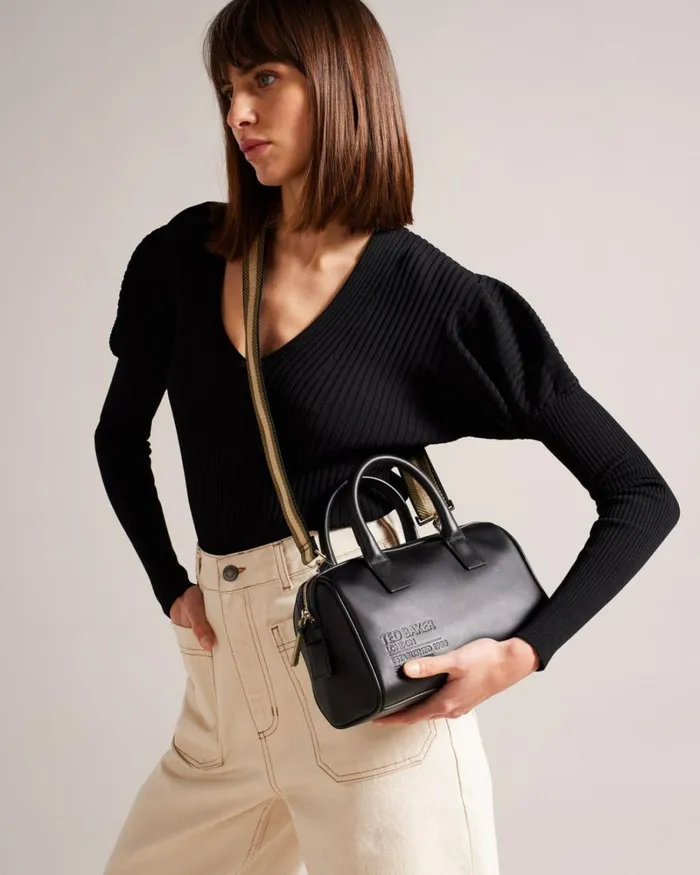 Branded Webbing Shoulder Bag Black Women Ted Baker Bags