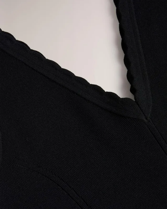 Broderie Stitch Midi Knit Dress Black Women Ted Baker Clothing