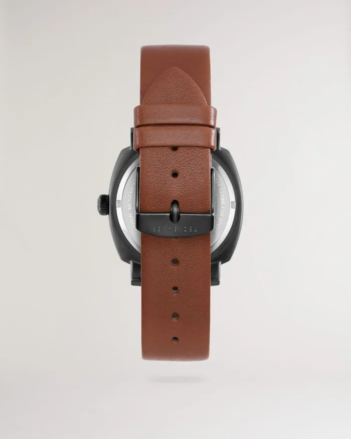 Brown Smooth Leather Strap Watch Tan Men Ted Baker Watches and Jewelry