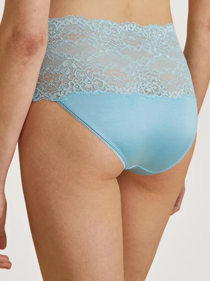 CALIDA Bottoms Highwaisted Briefs With Lace Waistband Blue Topaz 8211 Women