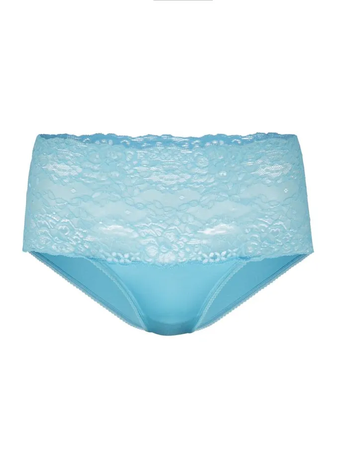 CALIDA Bottoms Highwaisted Briefs With Lace Waistband Blue Topaz 8211 Women