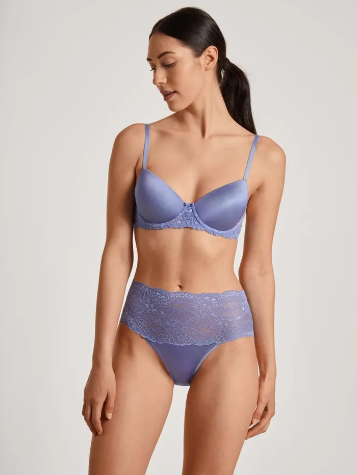 CALIDA Bottoms Highwaisted Briefs With Lace Waistband Provence Blue 8211 Women