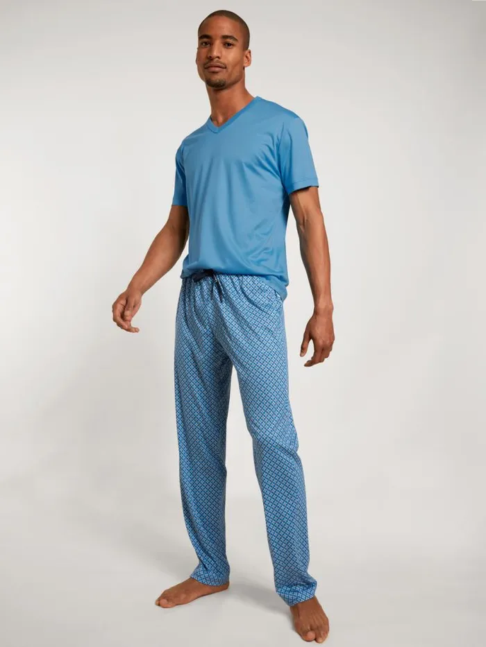CALIDA Pyjama Pants Long Pants With Side Pockets Azurit Blue 8211 Men