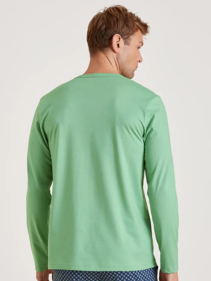 CALIDA Pyjama Tops Shirt Long Sleeve Ming Green 8211 Men