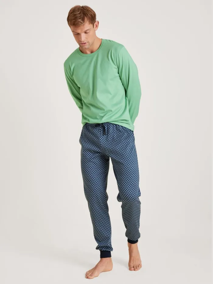 CALIDA Pyjama Tops Shirt Long Sleeve Ming Green 8211 Men